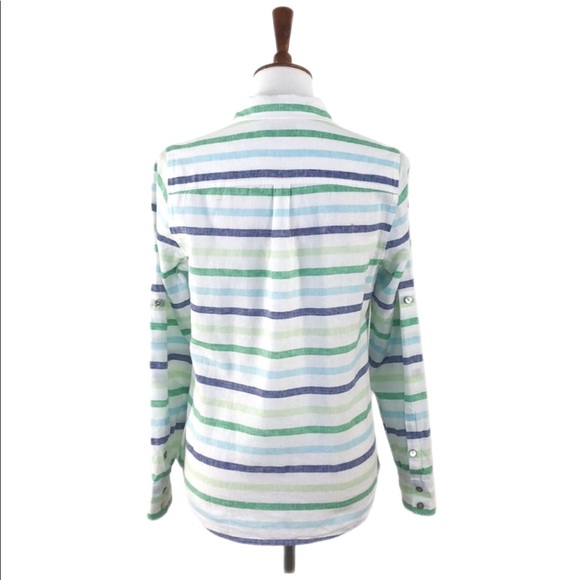 Vineyard Vines Gustavia Stripe Linen Blend Popover, NWT - Picture 3 of 7